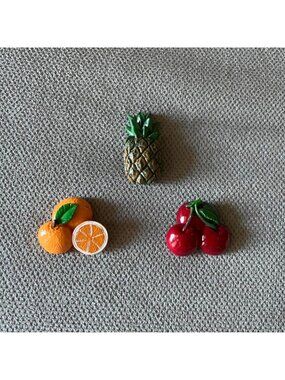 Fruit magnets - pineapple, cherries, and oranges